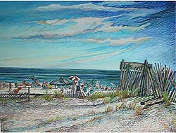 Beach scene paintings