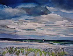 Beach scenes portrait paintings