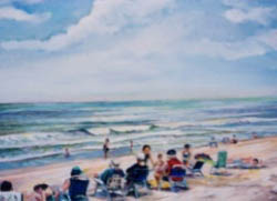Beach scene paintings