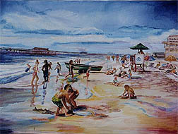 Beach scene  paintings