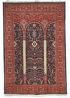 Blue/Red Mehrab Carpet
