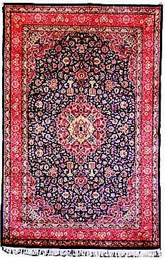 Navy/Red Kashan Carpet